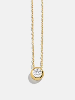 18K Gold Vermeil Birthstone Pendant Necklace - Crystal