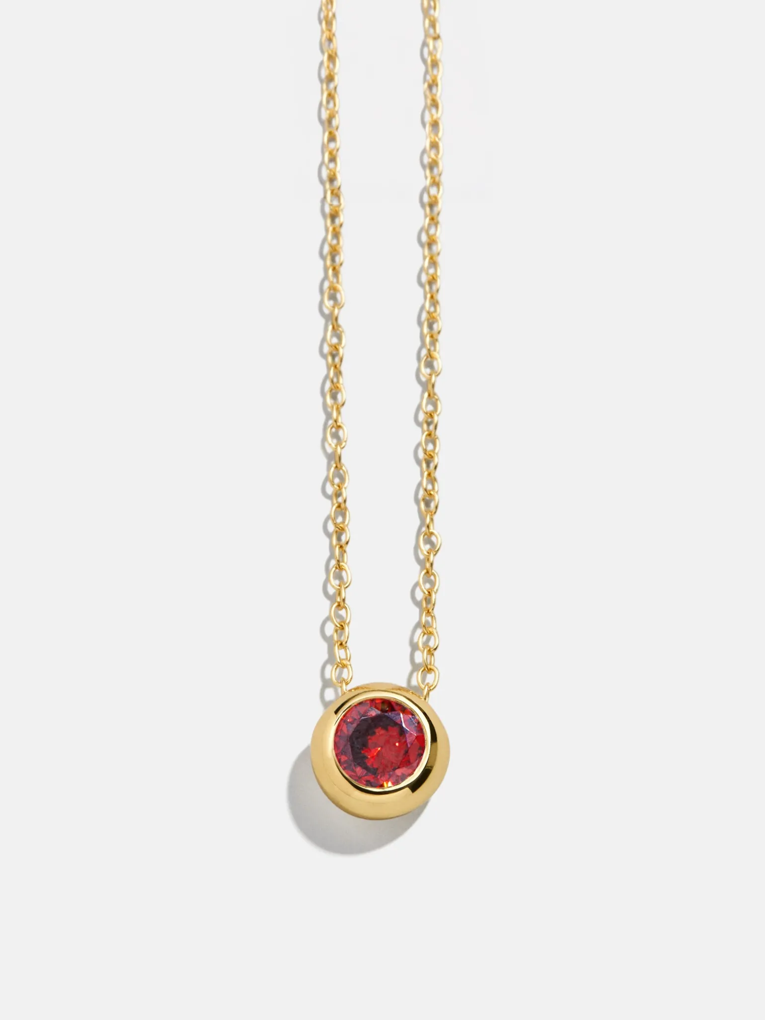 18K Gold Vermeil Birthstone Pendant Necklace - Garnet