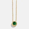 18K Gold Vermeil Birthstone Pendant Necklace - Emerald