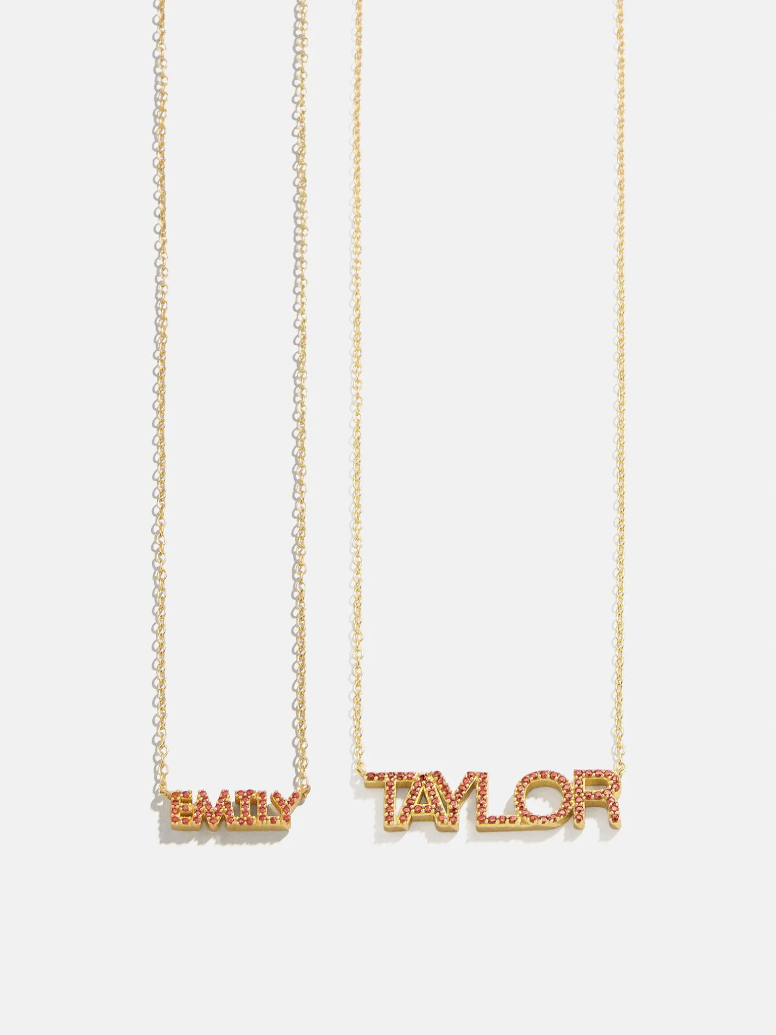 18K Gold Vermeil Birthstone Custom Nameplate Necklace - Garnet