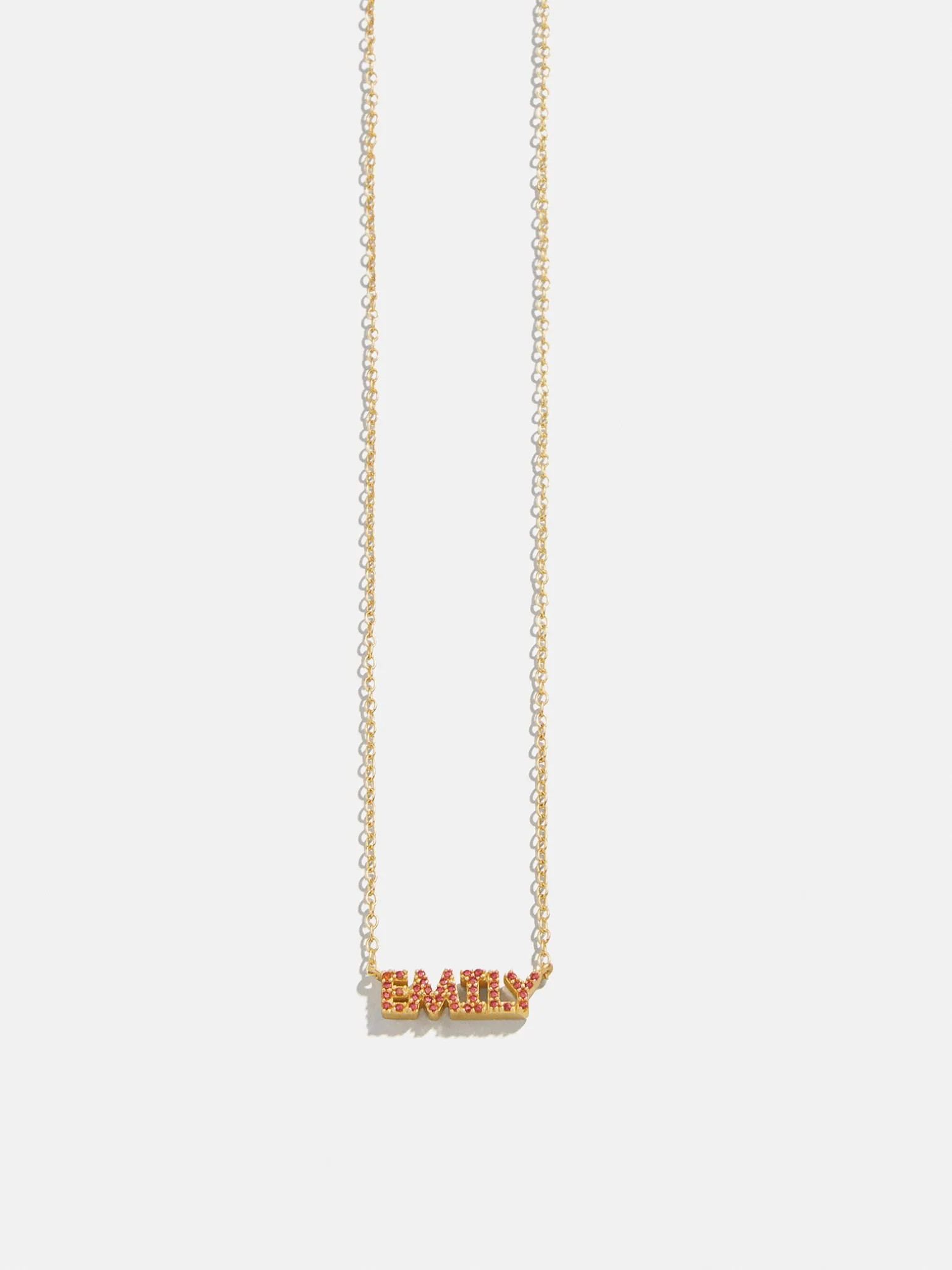 18K Gold Vermeil Birthstone Custom Nameplate Necklace - Garnet