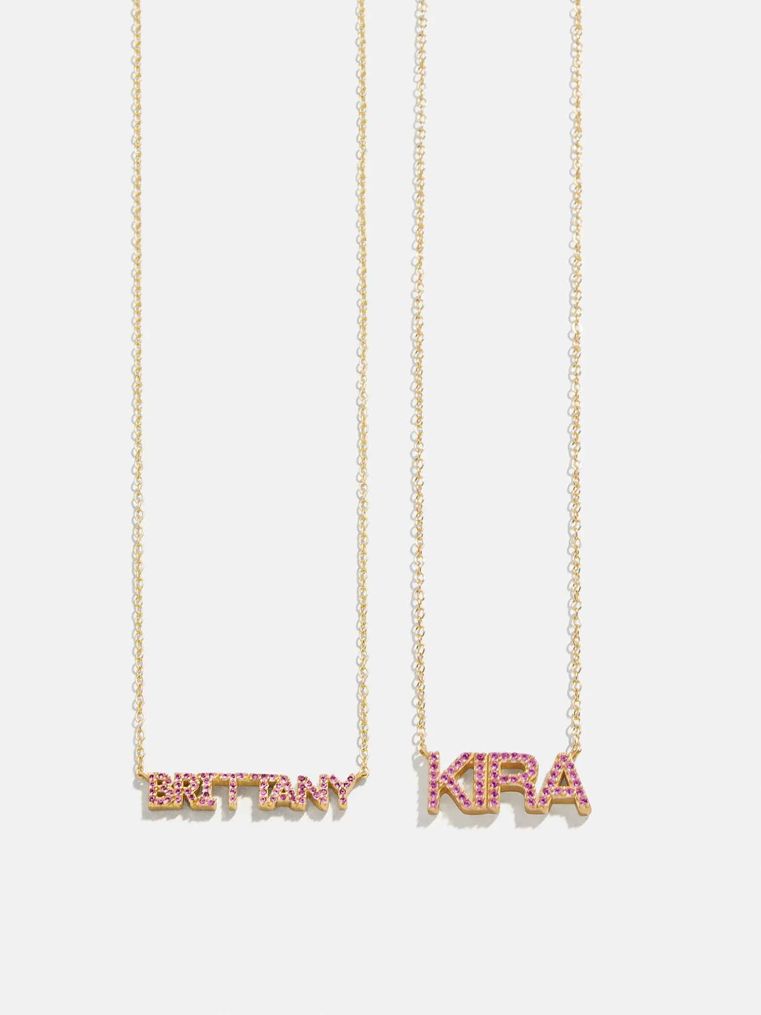 18K Gold Vermeil Birthstone Custom Nameplate Necklace - Rose
