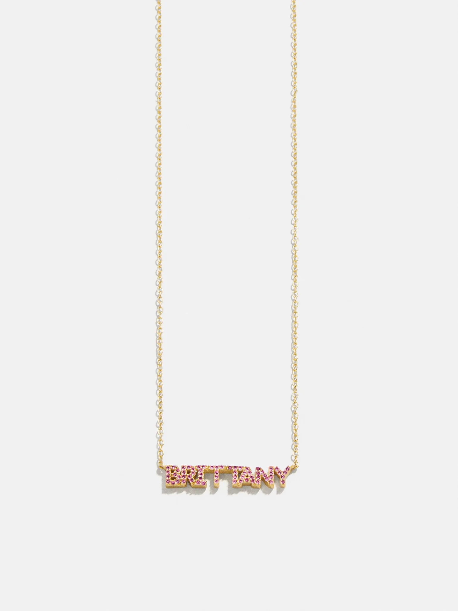 18K Gold Vermeil Birthstone Custom Nameplate Necklace - Rose