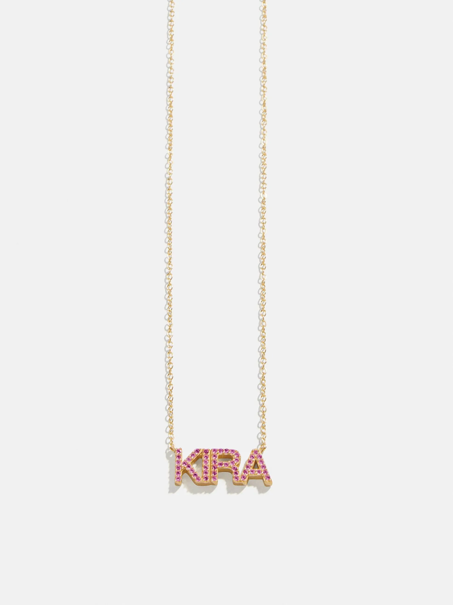 18K Gold Vermeil Birthstone Custom Nameplate Necklace - Rose