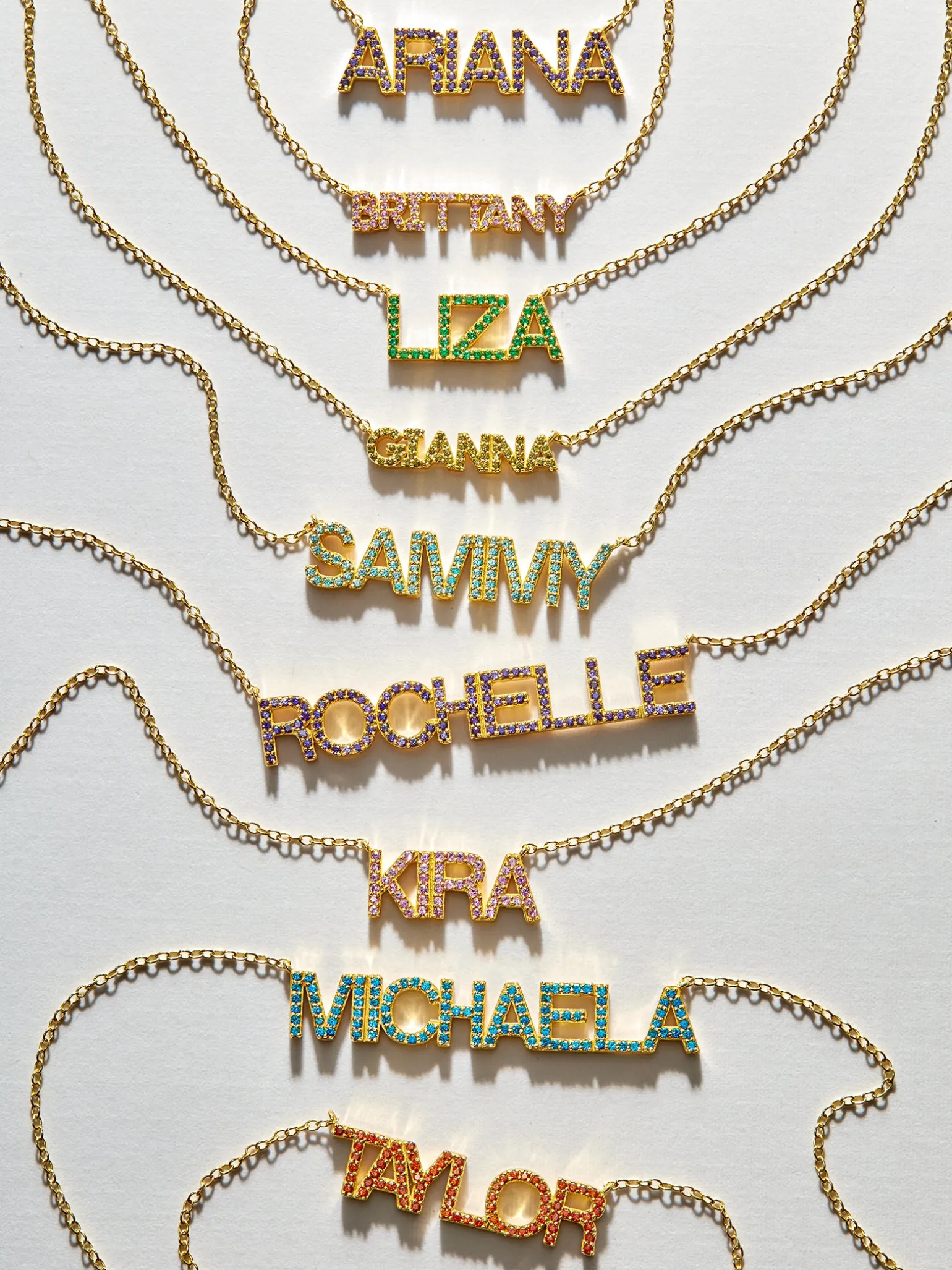 18K Gold Vermeil Birthstone Custom Nameplate Necklace - Rose