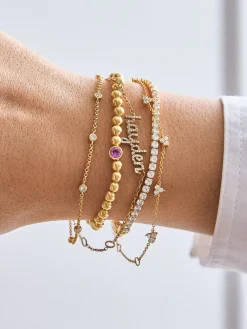 18K Gold Vermeil Birthstone Pisa Bracelet - Blue Zircon