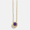 18K Gold Vermeil Birthstone Pendant Necklace - Amethyst