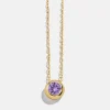 18K Gold Vermeil Birthstone Pendant Necklace - Light Amethyst