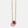 18K Gold Vermeil Birthstone Pendant Necklace - Rose