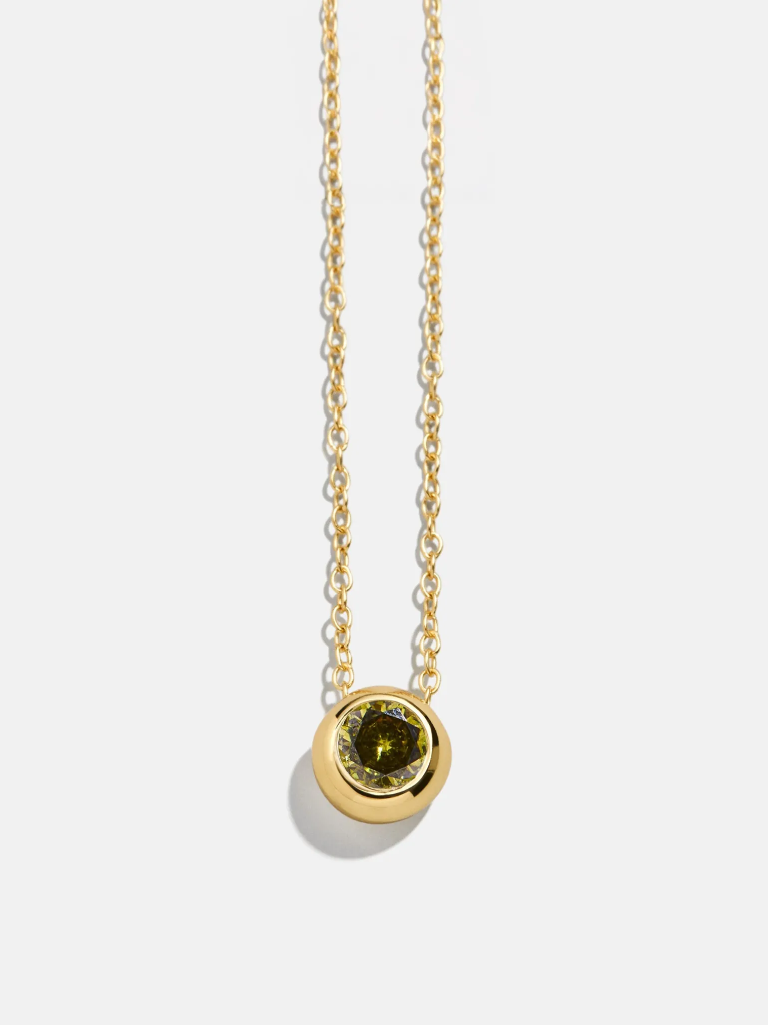 18K Gold Vermeil Birthstone Pendant Necklace - Peridot