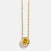 18K Gold Vermeil Birthstone Pendant Necklace - Topaz