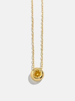18K Gold Vermeil Birthstone Pendant Necklace - Topaz