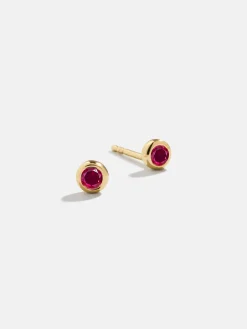 18K Gold Vermeil Birthstone Stud Earrings - Ruby