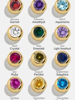 18K Gold Vermeil Birthstone Stud Earrings - Blue Zircon