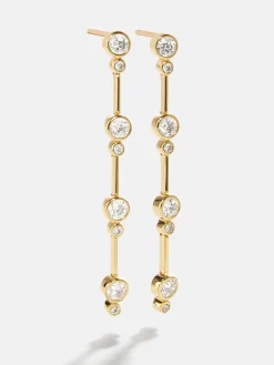 18K Gold Vermeil Celine Earrings - Gold/Pavé
