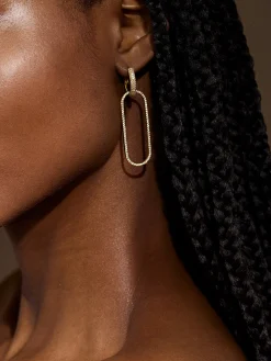 18K Gold Vermeil Clara Earrings - Gold/Pavé