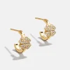 18K Gold Vermeil Clover Delicate Hoop Earrings - Clover