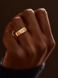 18K Gold Vermeil Custom Block Ring - 18K Gold Vermeil