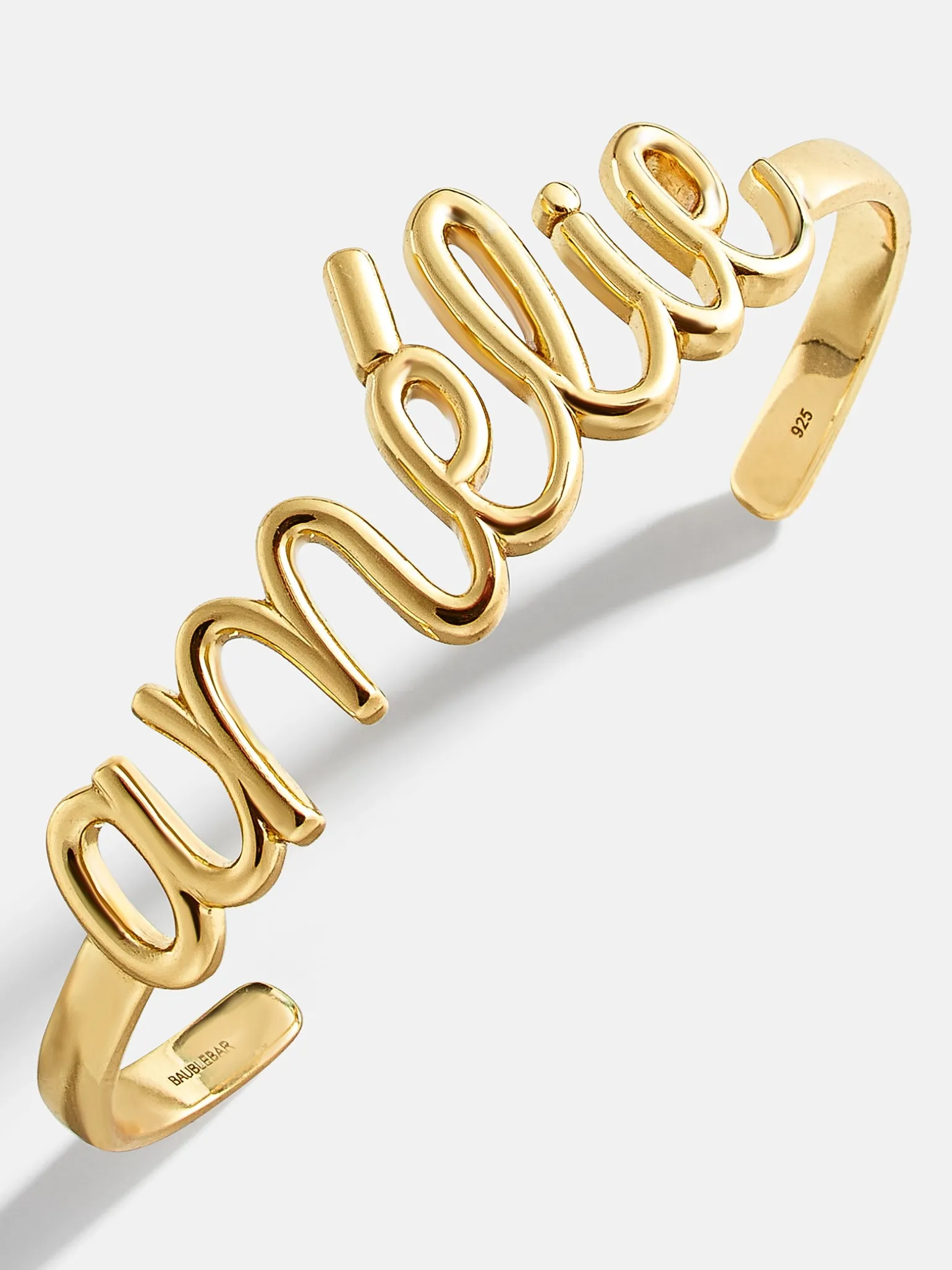 18K Gold Vermeil Custom Nameplate Cuff Bracelet - 18K Gold Vermeil