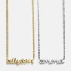 18K Gold Vermeil Custom Nameplate Necklace - 3D Script