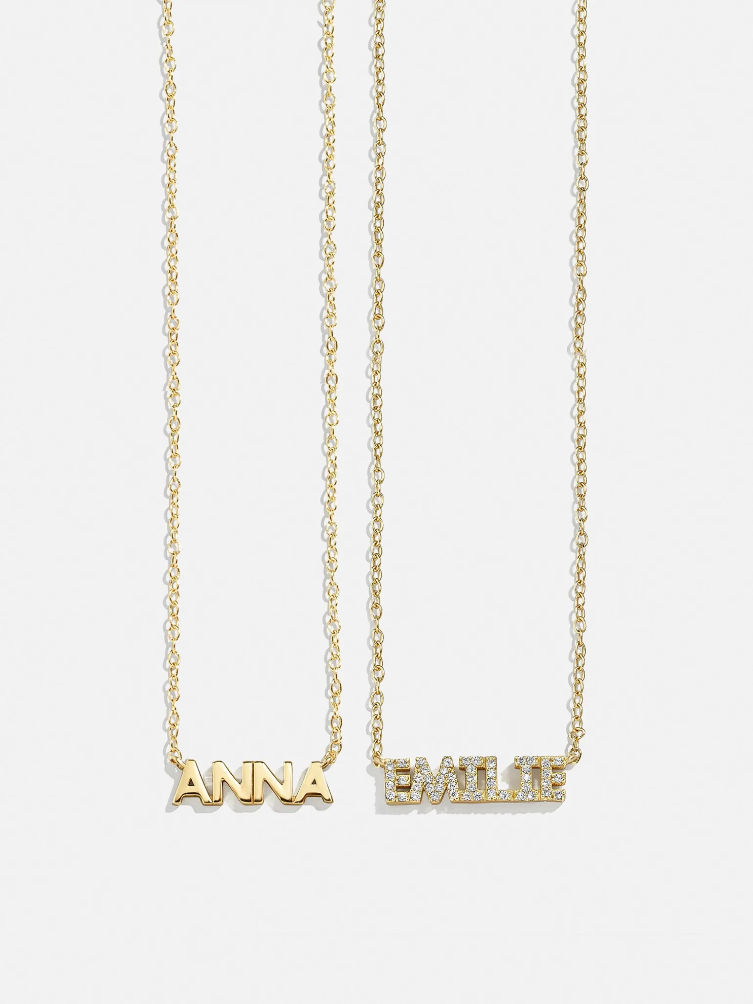 18K Gold Vermeil Custom Nameplate Necklace - Mini Block