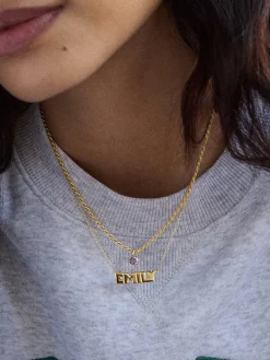 18K Gold Vermeil Custom Nameplate Necklace - Bold