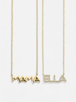 18K Gold Vermeil Custom Nameplate Necklace - Organic