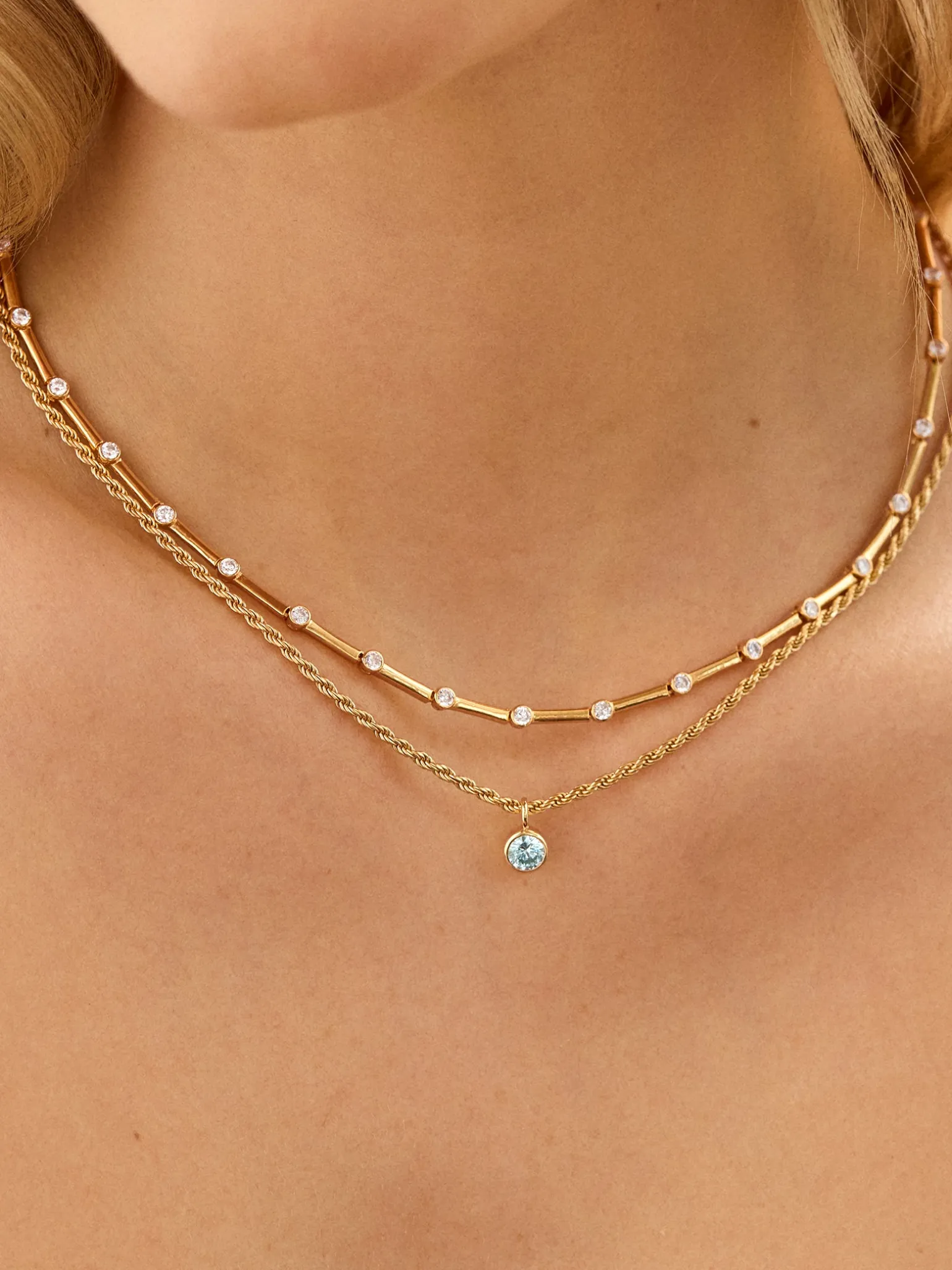 18K Gold Vermeil Eve Necklace - Gold/Pavé
