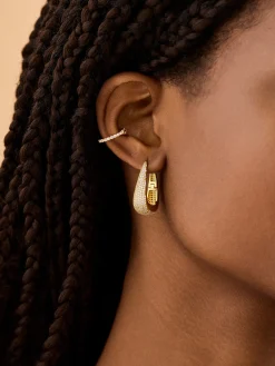 18K Gold Vermeil Gracie Earrings - Gold/Pavé