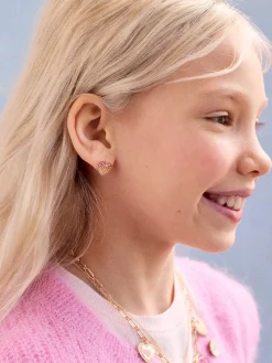18K Gold Vermeil Heart Of Gold Kids' Earrings - Heart Burst
