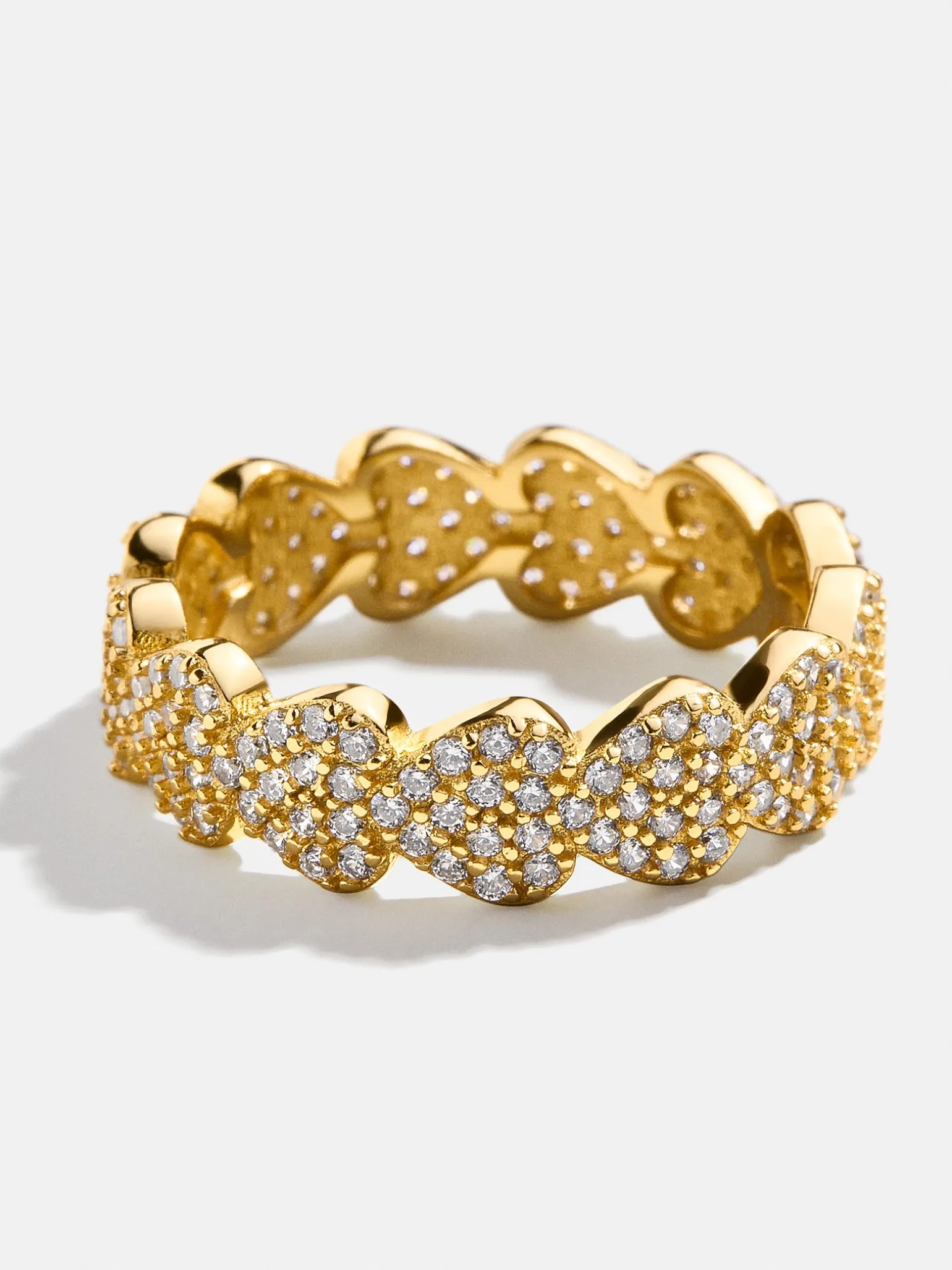 18K Gold Vermeil Heart Pavé Ring - Heart