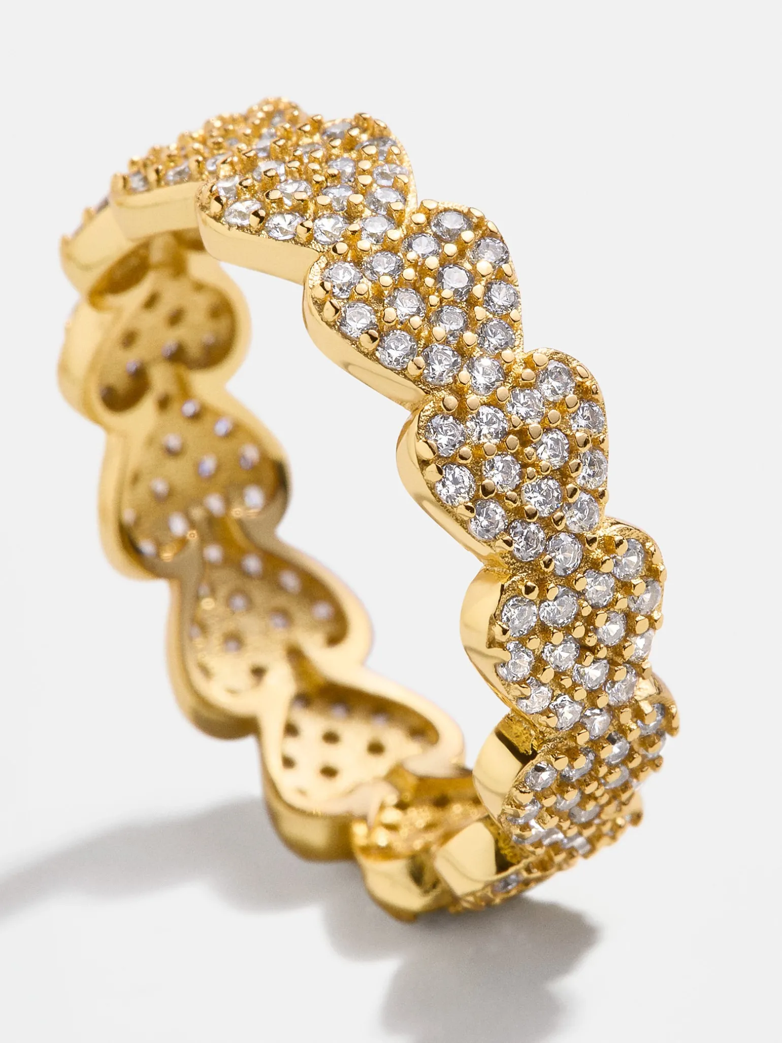 18K Gold Vermeil Heart Pavé Ring - Heart