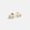 18K Gold Vermeil Just For Fun Earrings - Pavé Cherry