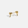 18K Gold Vermeil Just For Fun Earrings - Palm Tree