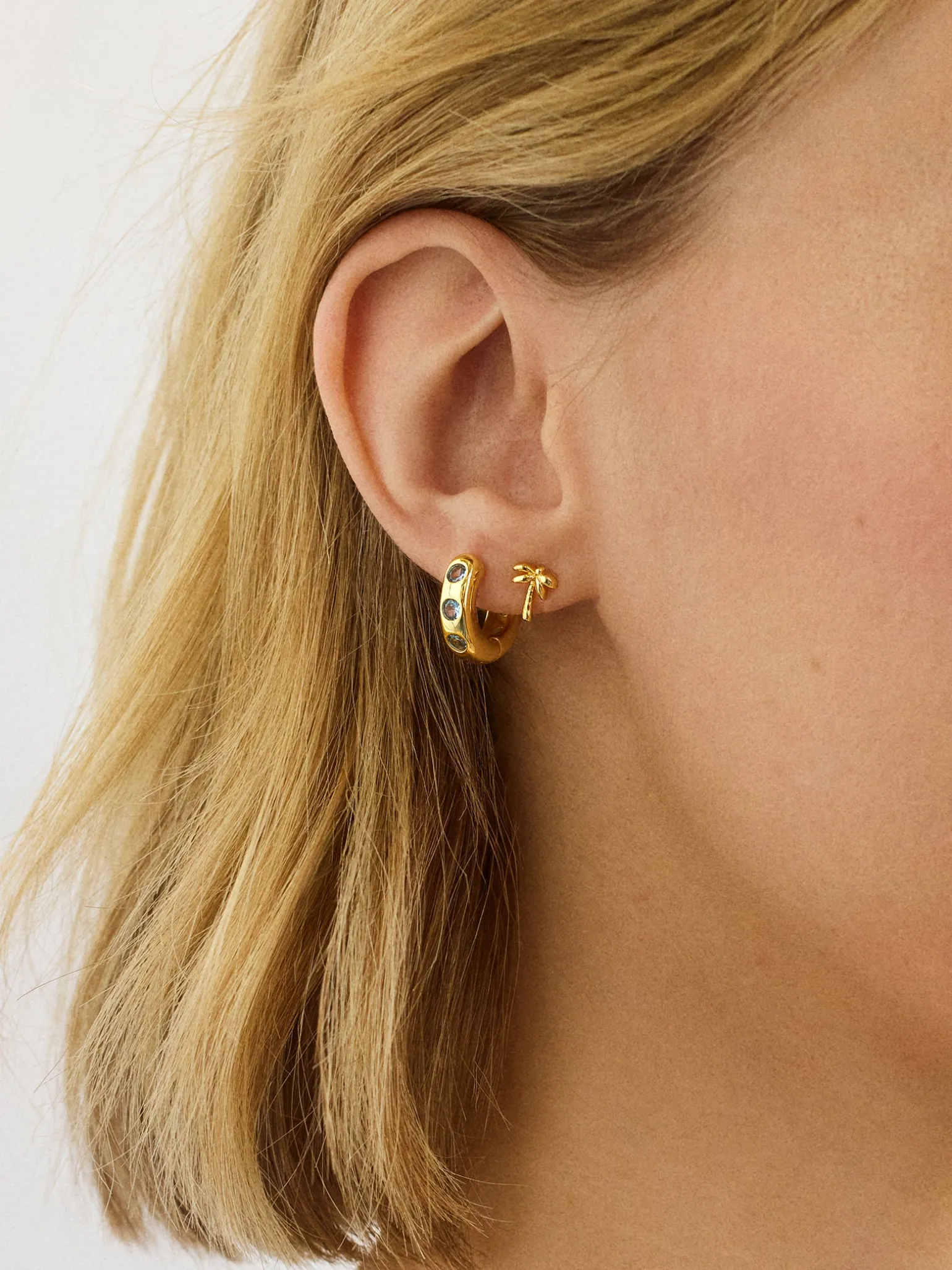 18K Gold Vermeil Just For Fun Earrings - Palm Tree