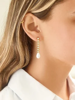 18K Gold Vermeil Mabel Earrings - Gold/Pavé