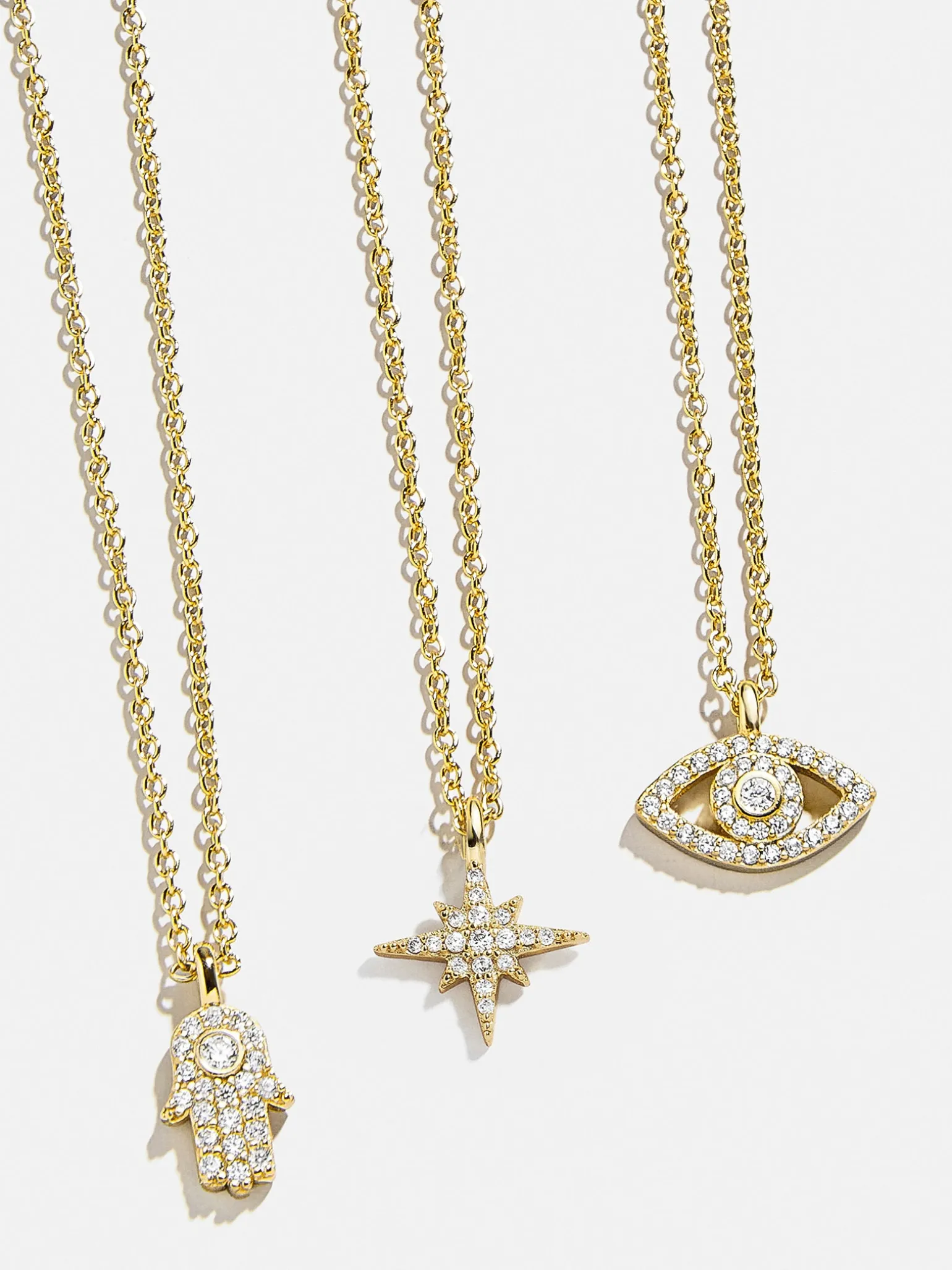 18K Gold Vermeil Motif Necklace - Evil Eye
