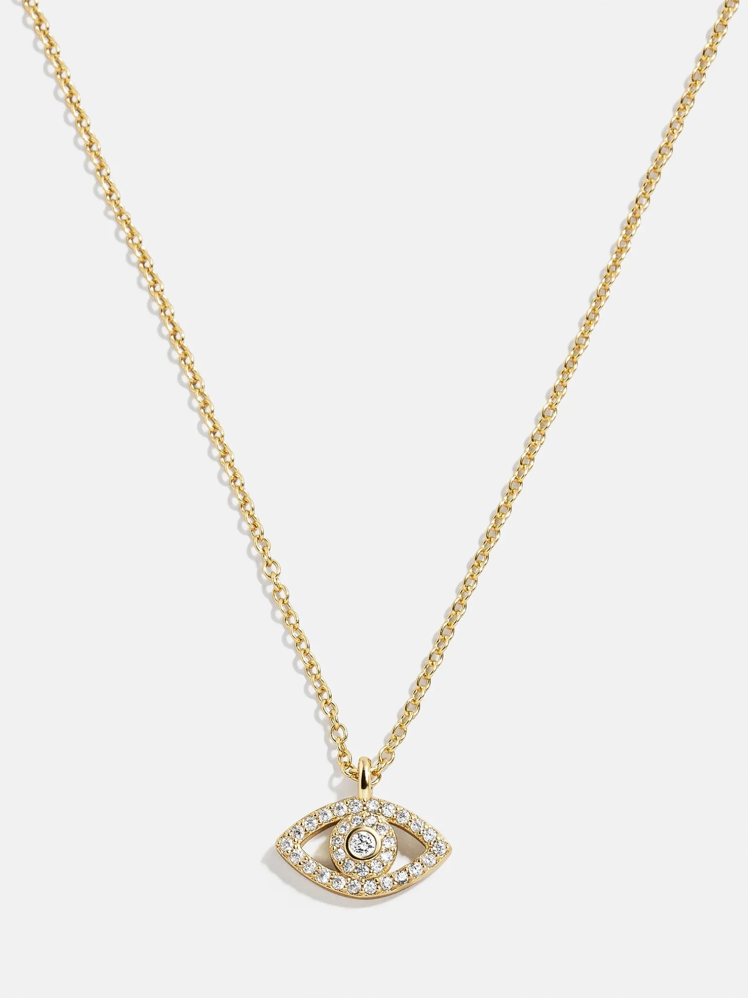18K Gold Vermeil Motif Necklace - Evil Eye