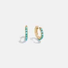 18K Gold Vermeil Semi-Precious Huggie Earrings - Turquoise
