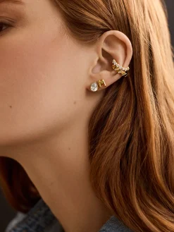 18K Gold Vermeil Single Bubble Initial Earring - Bubble Initial