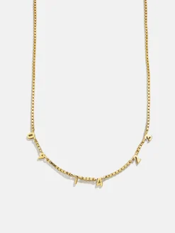 18K Gold Vermeil Spaced Number Custom Necklace - Small