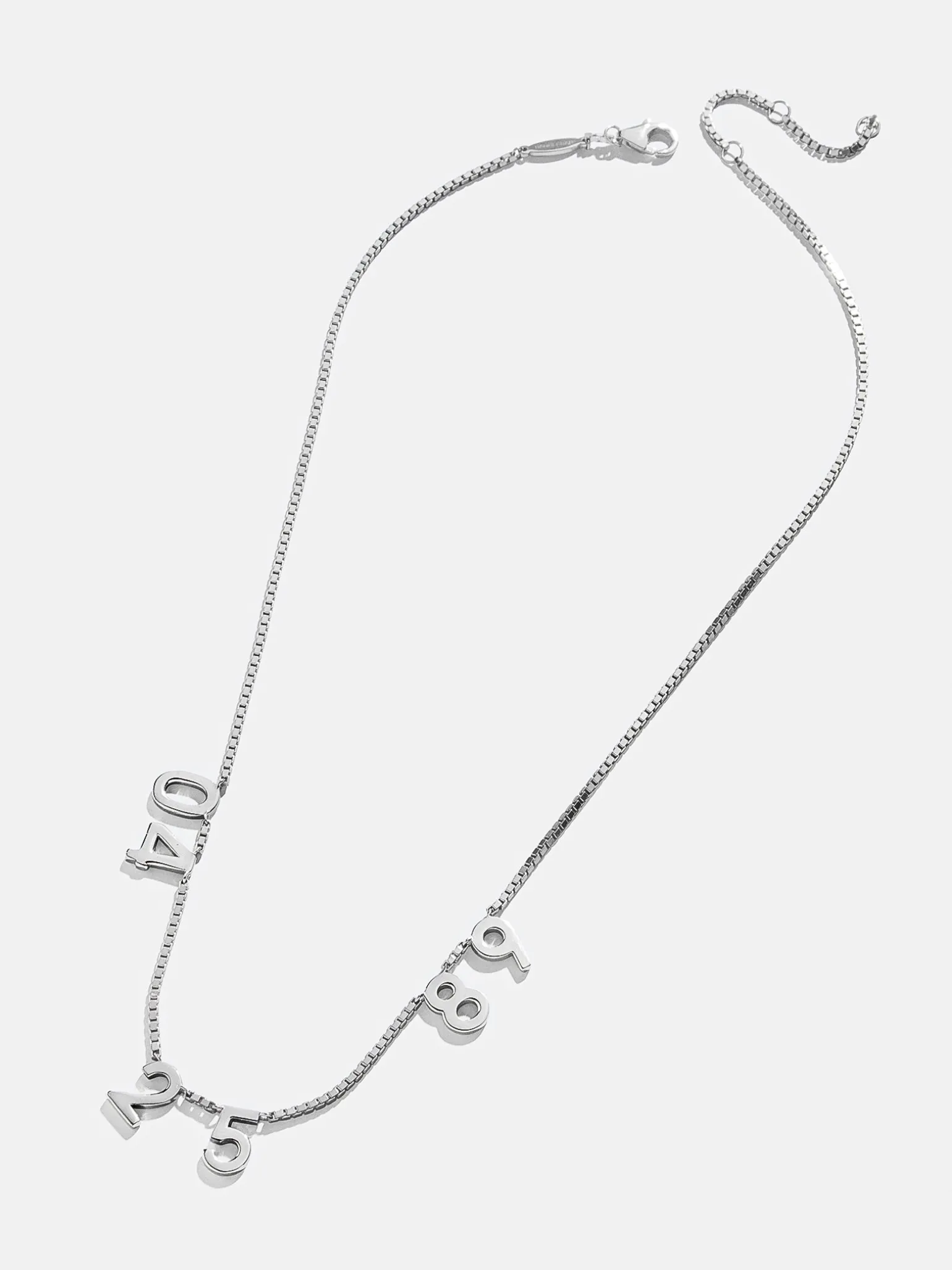 18K Gold Vermeil Spaced Number Custom Necklace - Large