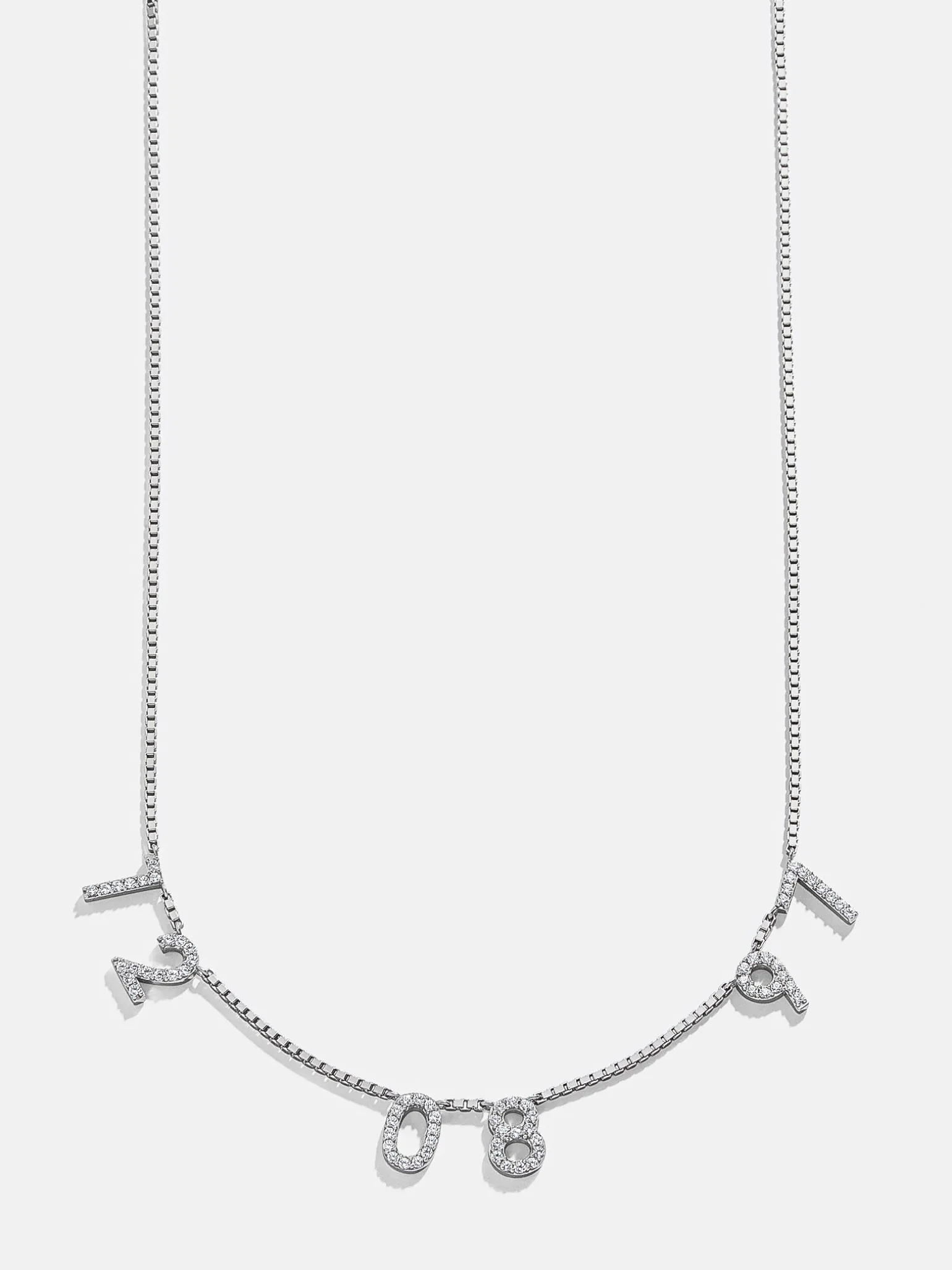 18K Gold Vermeil Spaced Number Custom Necklace - Large
