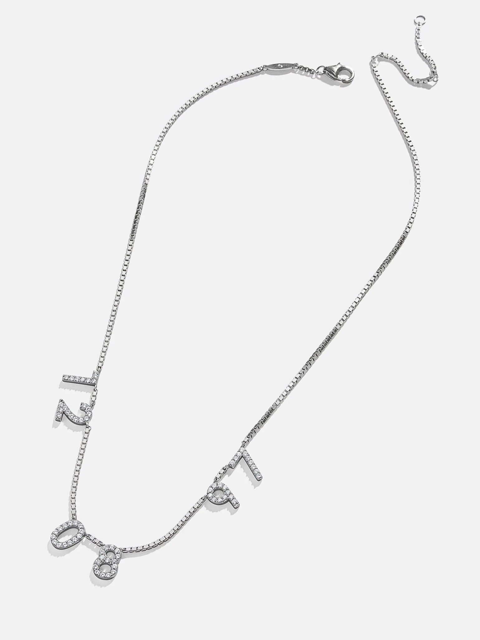 18K Gold Vermeil Spaced Number Custom Necklace - Large
