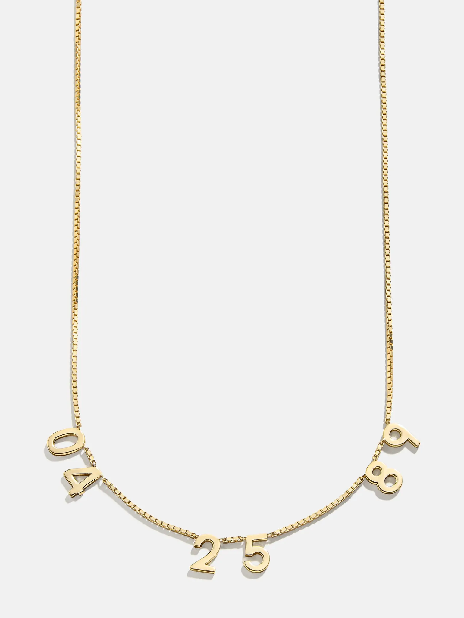 18K Gold Vermeil Spaced Number Custom Necklace - Large