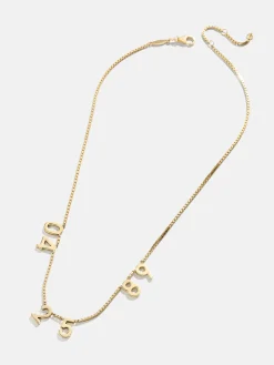 18K Gold Vermeil Spaced Number Custom Necklace - Large