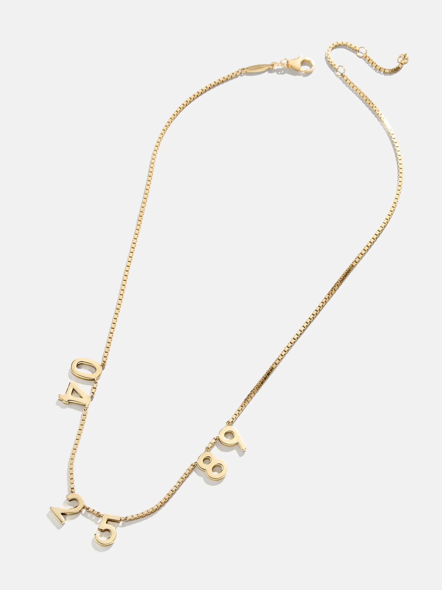 18K Gold Vermeil Spaced Number Custom Necklace - Large