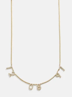 18K Gold Vermeil Spaced Number Custom Necklace - Large