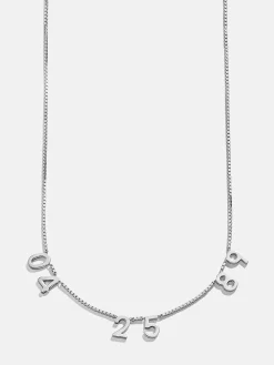 18K Gold Vermeil Spaced Number Custom Necklace - Large