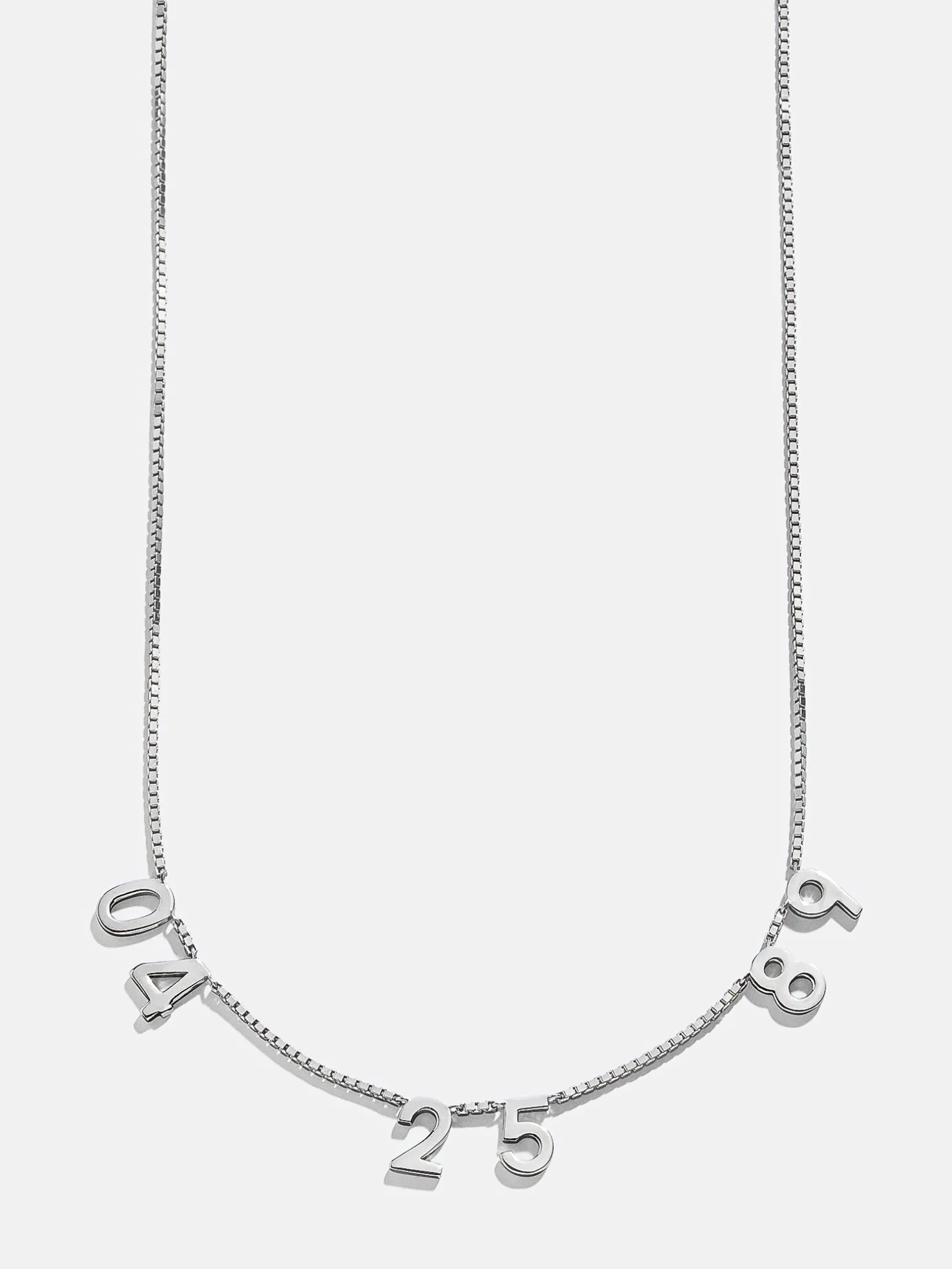 18K Gold Vermeil Spaced Number Custom Necklace - Large